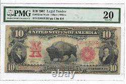 PMG VF 20 1901 $10 LEGAL TENDER BISON Fr# 121 MULE