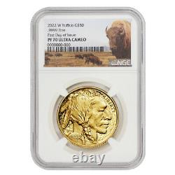 PRE-ORDER 2022-W $50 Gold Buffalo NGC PF70UCAM First Day of Issue Bison OGP