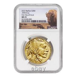 PRE-SALE 2023 $50 Gold Buffalo NGC MS70 First Day of Issue Bison Expected 1/30