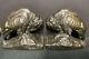 Pair of Antique Armor Bronze J. K. KRUPKA Buffalo Bison Sculptural Bookends