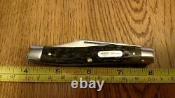 Parker Frost Schrade USA 1978-2 BISON Green Jigged Bone Stockman Pocket Knife