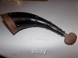 Powder horn made from American Bison horn with walnut wood