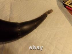 Powder horn made from American Bison horn with walnut wood