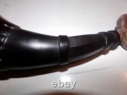 Powder horn made from American Bison horn with walnut wood