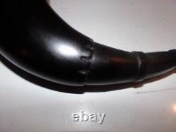 Powder horn made from American Bison horn with walnut wood