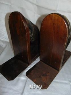 Pr Vintage Bison Hoof Taxidermy Bookends Display Books Hunting Lodge Library