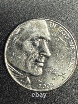 RARE, 2005 D Spear Bison Jefferson Buffalo Nickel unique and valuable error coin