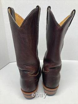RARE Chippewa Slip On Pull ON Cowboy Boot Bison Leather Great Shape Size 8 EE
