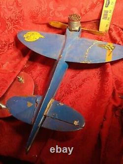 RARE & Flying Bison 1950's TETHER SPEED PLANE with McCOY Red HEAD RACING ENGINE