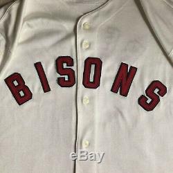 RARE Vintage Russell Buffalo Bisons Johnny Bench Jersey Sz 48 XL Cincinnati Reds