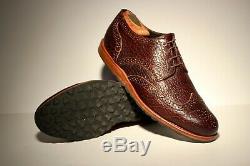 Rancourt Size 10.5D Custom Wingtip in Chocolate Bison with Trooper Wedge Sole