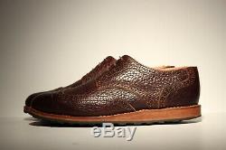 Rancourt Size 10.5D Custom Wingtip in Chocolate Bison with Trooper Wedge Sole