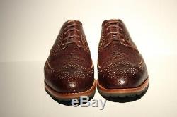 Rancourt Size 10.5D Custom Wingtip in Chocolate Bison with Trooper Wedge Sole