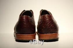 Rancourt Size 10.5D Custom Wingtip in Chocolate Bison with Trooper Wedge Sole