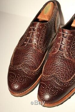 Rancourt Size 10.5D Custom Wingtip in Chocolate Bison with Trooper Wedge Sole