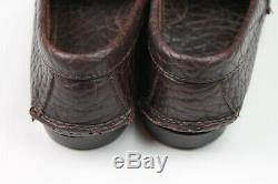 Rancourt for Bills Khakis Dark Brown Bison Leather Rustic Penny Loafers USA 10.5