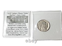 Rare 1933 Indian Buffalo Bison Nickel overstrike Daniel Carr Hobo Die Pair 1