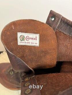 Rare Chippewa Bison Stampede USA Made Boots 29553 Vintage Leather, Vibram, 10D