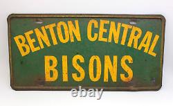 Rare Vintage Benton Central Bisons Indiana Booster License Plate