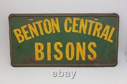 Rare Vintage Benton Central Bisons Indiana Booster License Plate