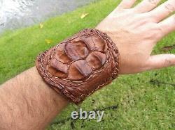 Rockstar cuff Ketoh Bracelet genuine Alligator horn Bison leather adjustable