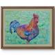 Rooster Modern Colorful Art Farm 9x12 Watercolor Pastel PaintingYupo Paper BACH