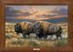 Rosemary Millette Dusty Plains Bison Rustic Framed Gallery Canvas Print