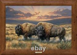 Rosemary Millette Dusty Plains Bison Rustic Framed Gallery Canvas Print