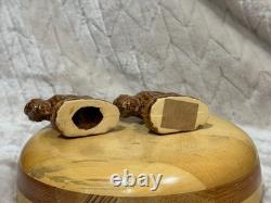 Rosemeade Pottery Bison Salt and Pepper Shaker Set, Stickered, Excellent Cond