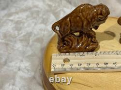 Rosemeade Pottery Bison Salt and Pepper Shaker Set, Stickered, Excellent Cond