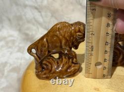 Rosemeade Pottery Bison Salt and Pepper Shaker Set, Stickered, Excellent Cond
