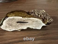 Roseville Rare Bison Buffalo Coin Bank Brown Green