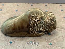 Roseville Rare Bison Buffalo Coin Bank Brown Green
