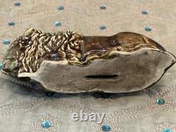 Roseville Rare Bison Buffalo Coin Bank Brown Green