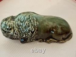 Roseville Rare Bison Buffalo Coin Bank Brown Green