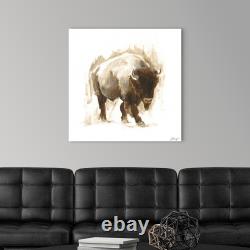 Rustic Bison I Canvas Wall Art Print, Wildlife Home Decor