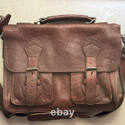 Ryder Reserve Full Grain Bison Leather Briefcase / Bufallo Jackson (Brown)