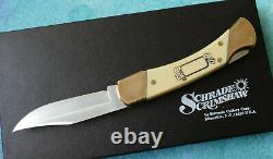 SCHRADE USA Buffalo Scrimshaw Knife 507SC NEW 1996 Bison Lockback SC507 and Box