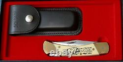 SCHRADE USA Buffalo Scrimshaw Knife 507SC NEW 1996 Bison Lockback SC507 and Box