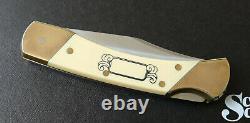 SCHRADE USA Buffalo Scrimshaw Knife 507SC NEW 1996 Bison Lockback SC507 and Box