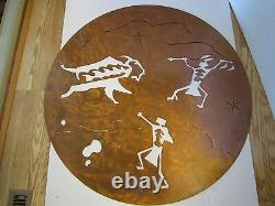 STEEL WALL ART Native American BISON HUNT Western Scene 33 3/8W laser cut