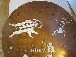 STEEL WALL ART Native American BISON HUNT Western Scene 33 3/8W laser cut