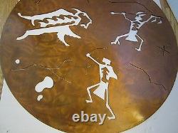 STEEL WALL ART Native American BISON HUNT Western Scene 33 3/8W laser cut