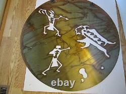 STEEL WALL ART Native American BISON HUNT Western Scene 33 3/8W laser cut