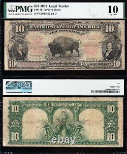 Scarce 1901 $10 BISON Legal Tender US Note! FREE SHIPPING! PMG 10! E1824852