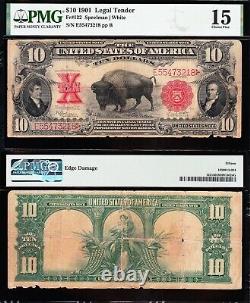 Scarce 1901 $10 BISON Legal Tender US Note! FREE SHIPPING! PMG 15! E55473218
