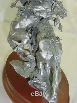 Scarce 1982 Michael Boyette Chilmark Fine Pewter Sculpture Bison's Fury Wichita