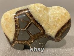 Septarian Crystal Carved Buffalo Bison Adult Baby Pair Utah Dragon Stone Geode