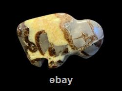 Septarian Hand Carved Buffalo Bison Polished Stone