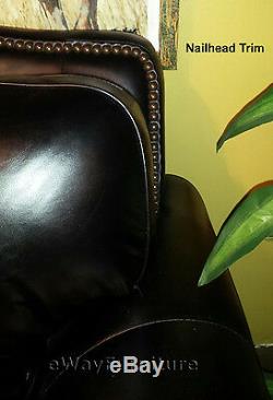 Silverado 100% Top Grain Leather Sofa in Bison Black and Cowhide Made in the USA